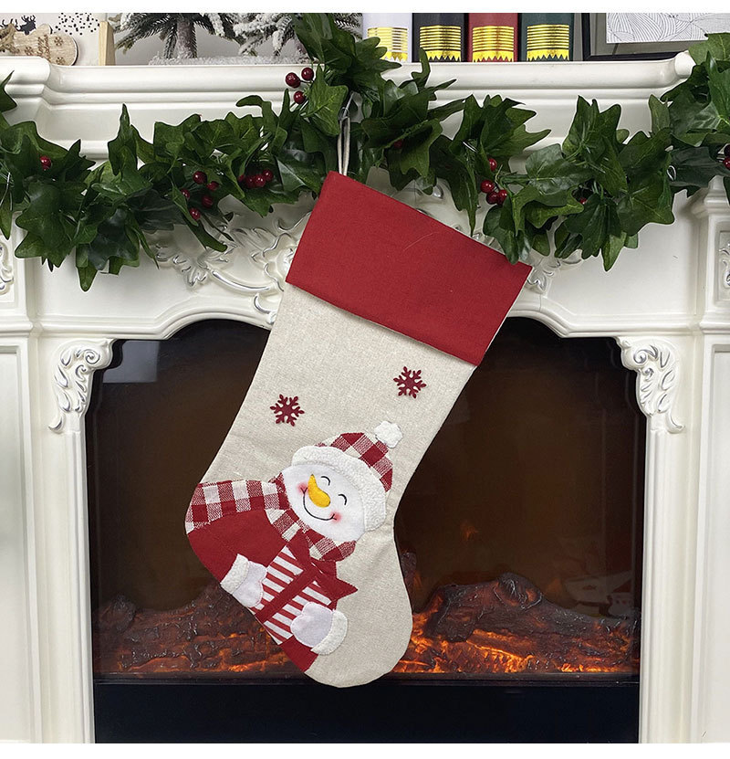 Santa Claus Snowman Christmas Stockings Large Creative Gift Bags Candy Bags Elk Hanging Christmas Decoration Socks